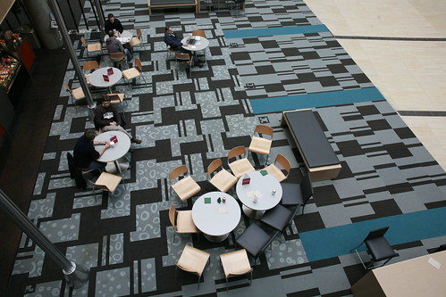 The carpet is tiled, so can be lifted off