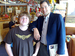 David Pogue, tech writer at New York Times hanging out at Bucks with Patrick