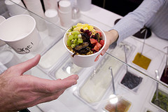 Jessica Gilmartin serves at Fraiche Yogurt
