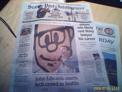 Front page of Seattle PI