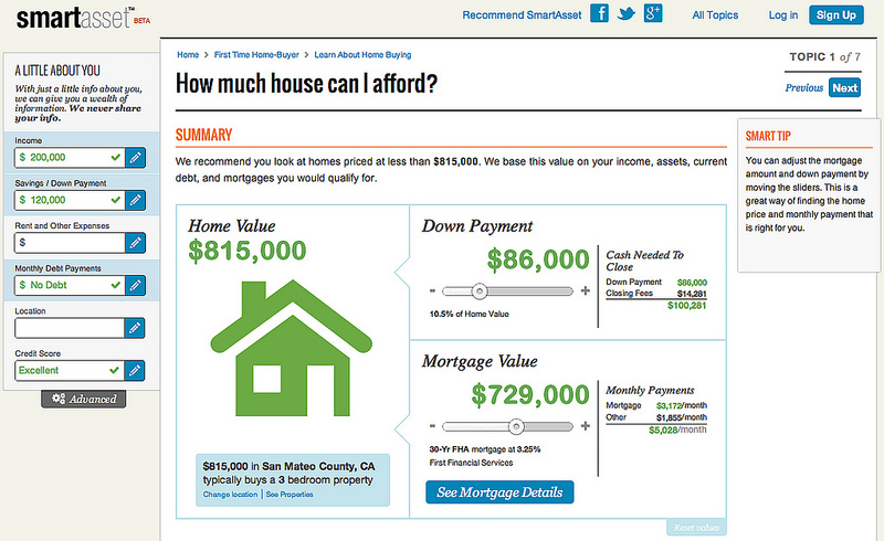 SmartAsset.com screen shot