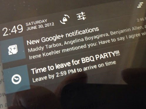 Google Now screen shot
